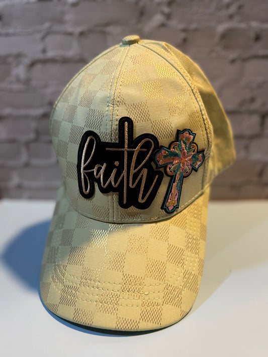 Faithfully Blessed Cap – Golden Checkered